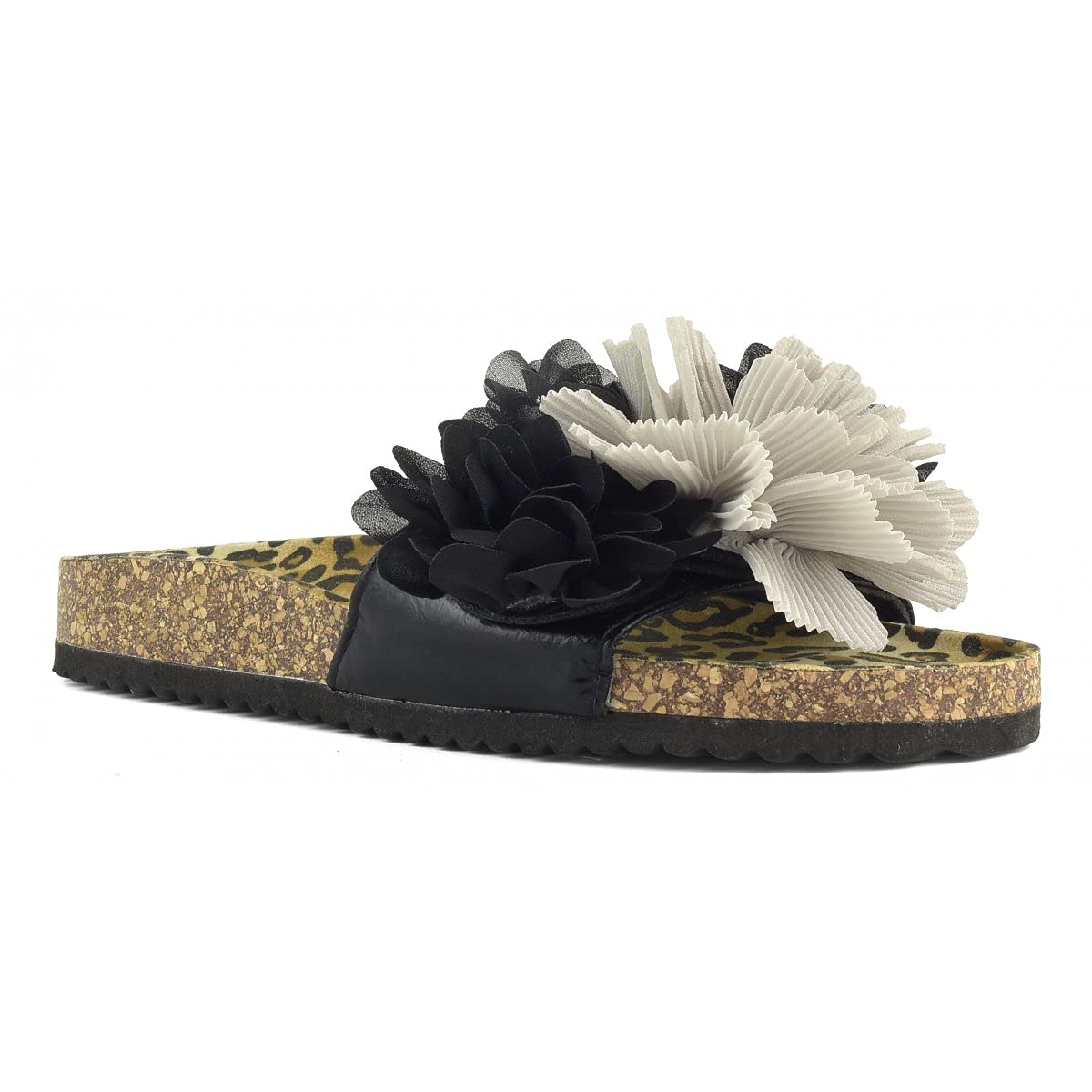 Colors of California Slide ciabatte donna nere con fiori
