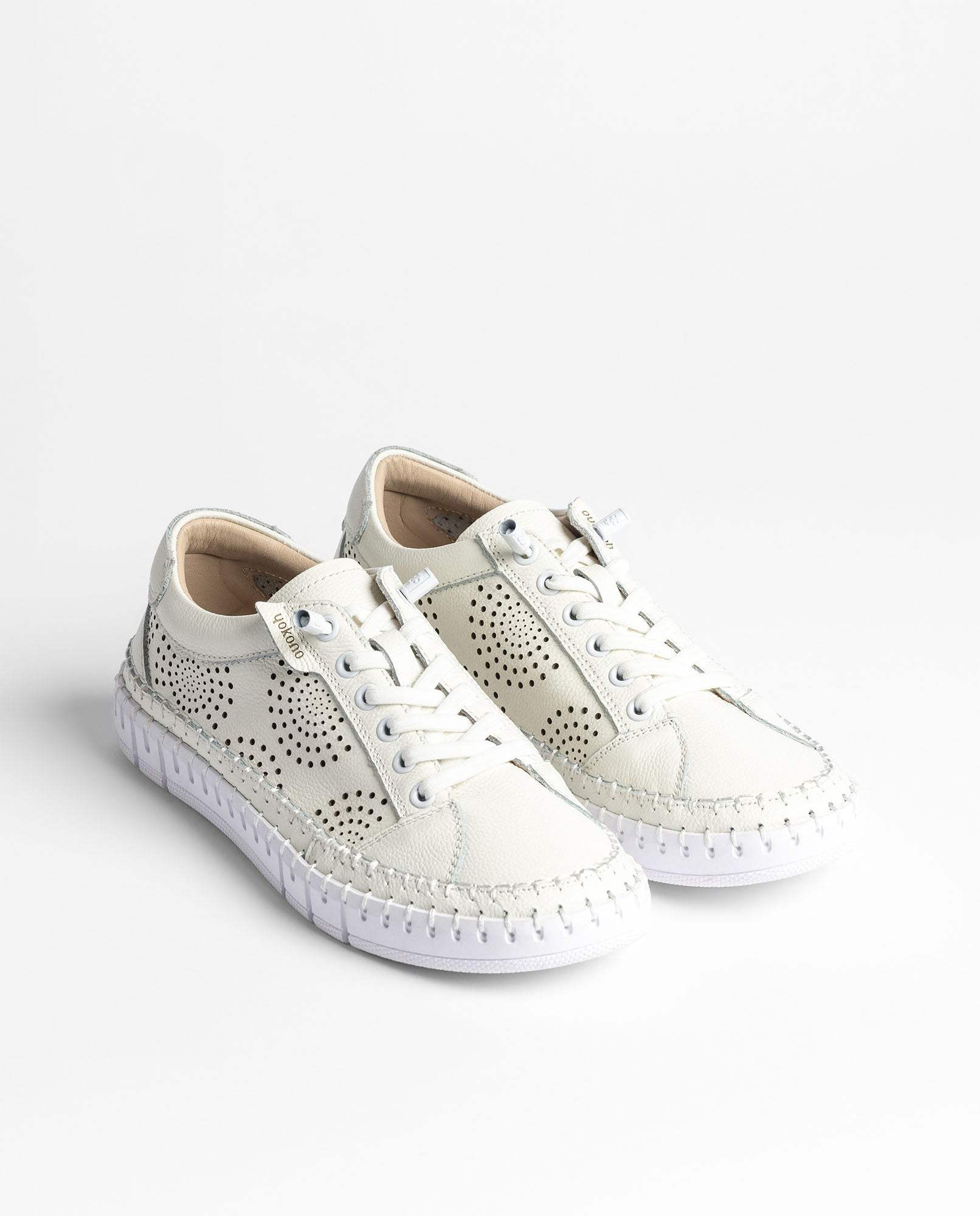 Yokono Flow-100 sneakers donna bianche in pelle