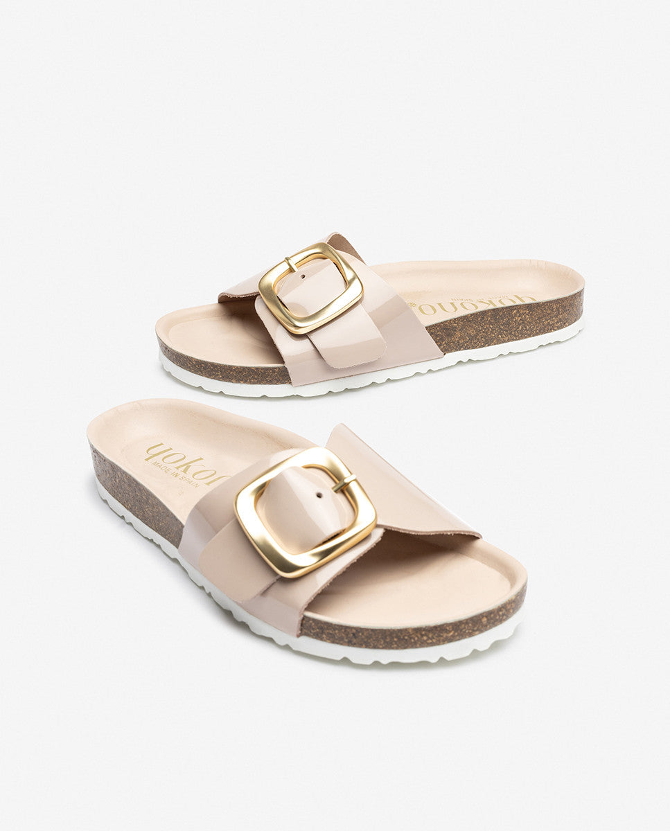 Yokono Granada-114 sandali bassi beige con fibbia