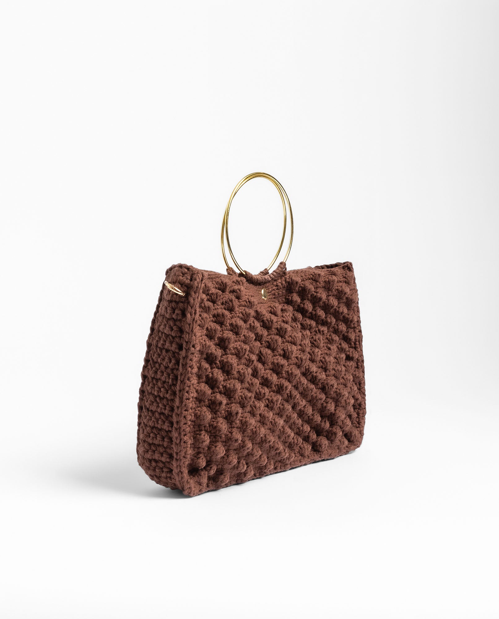 Yokono B-Victoria borsa marrone crochet mano