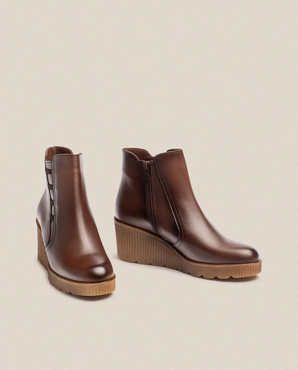 Yokono Madona 006 tronchetti donna marrone zeppa 6 cm