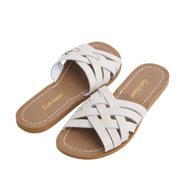 Salt-Water Retro Slide Stone ciabatte donna in cuoio beige