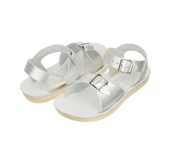 Salt-Water Sandals Surfer sandali bambino argento in cuoio