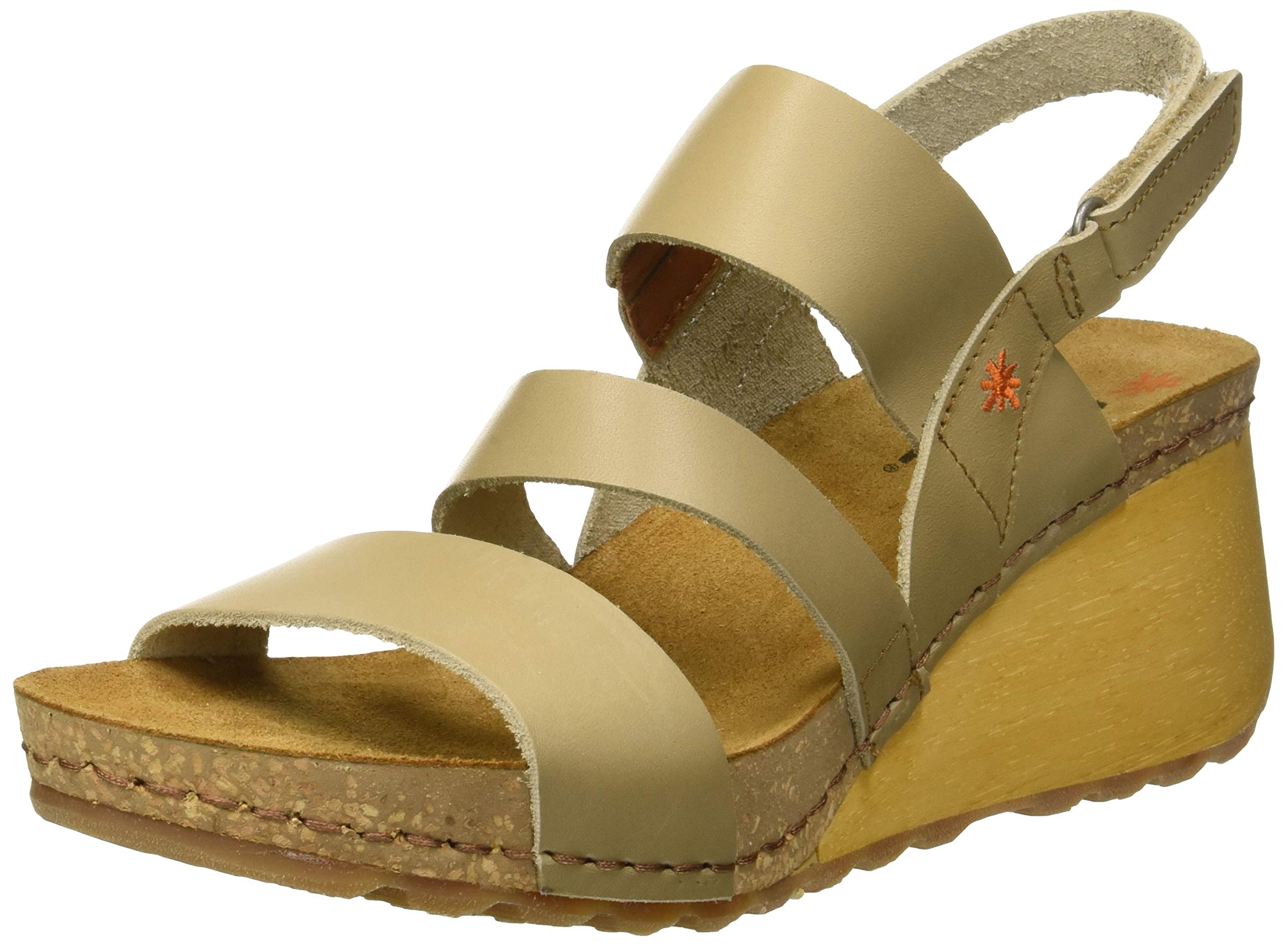 ART Borne sandali donna punta aperta EU 37 zeppa legno