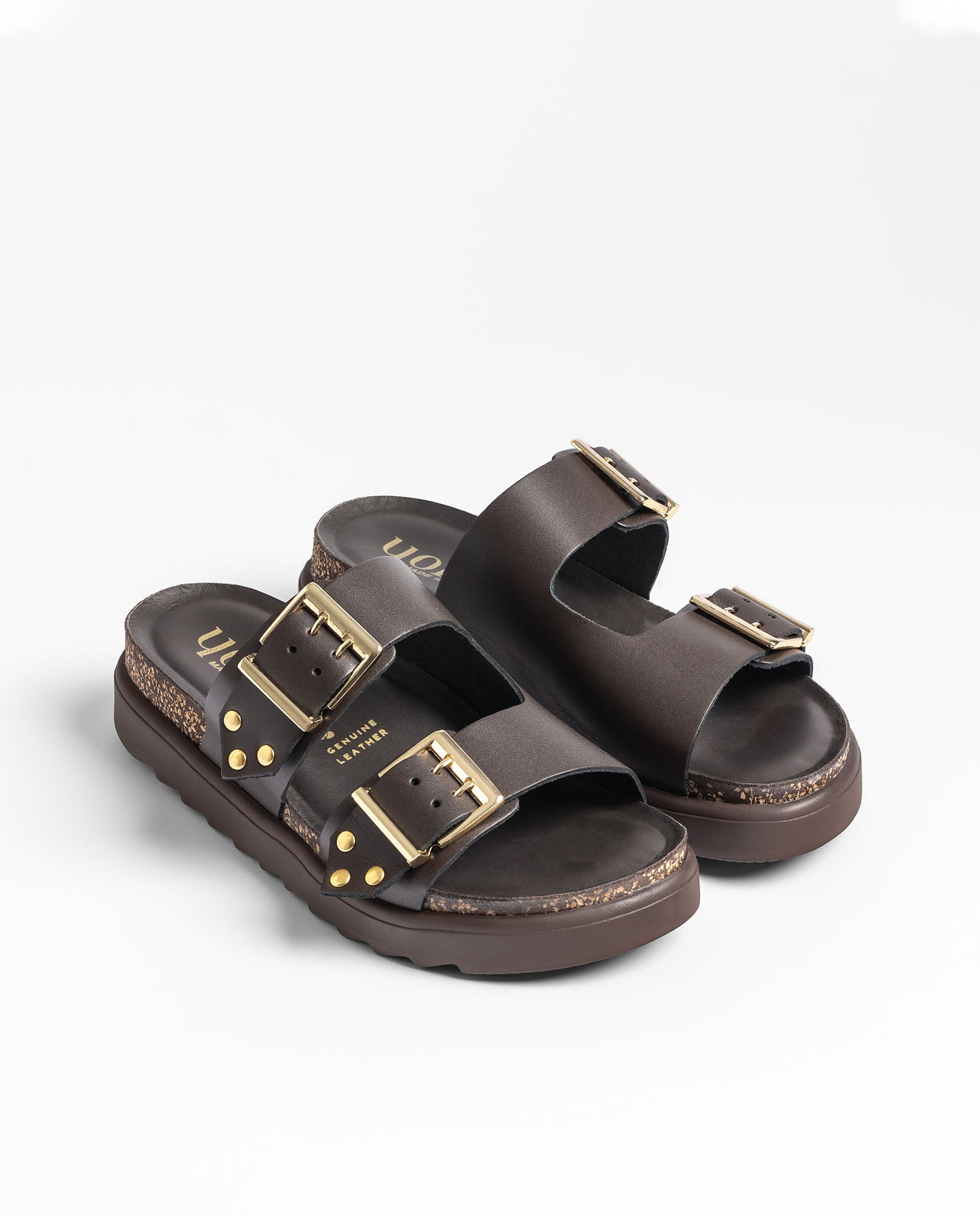 Yokono Tunez 262 sandali plateau marrone in cuoio
