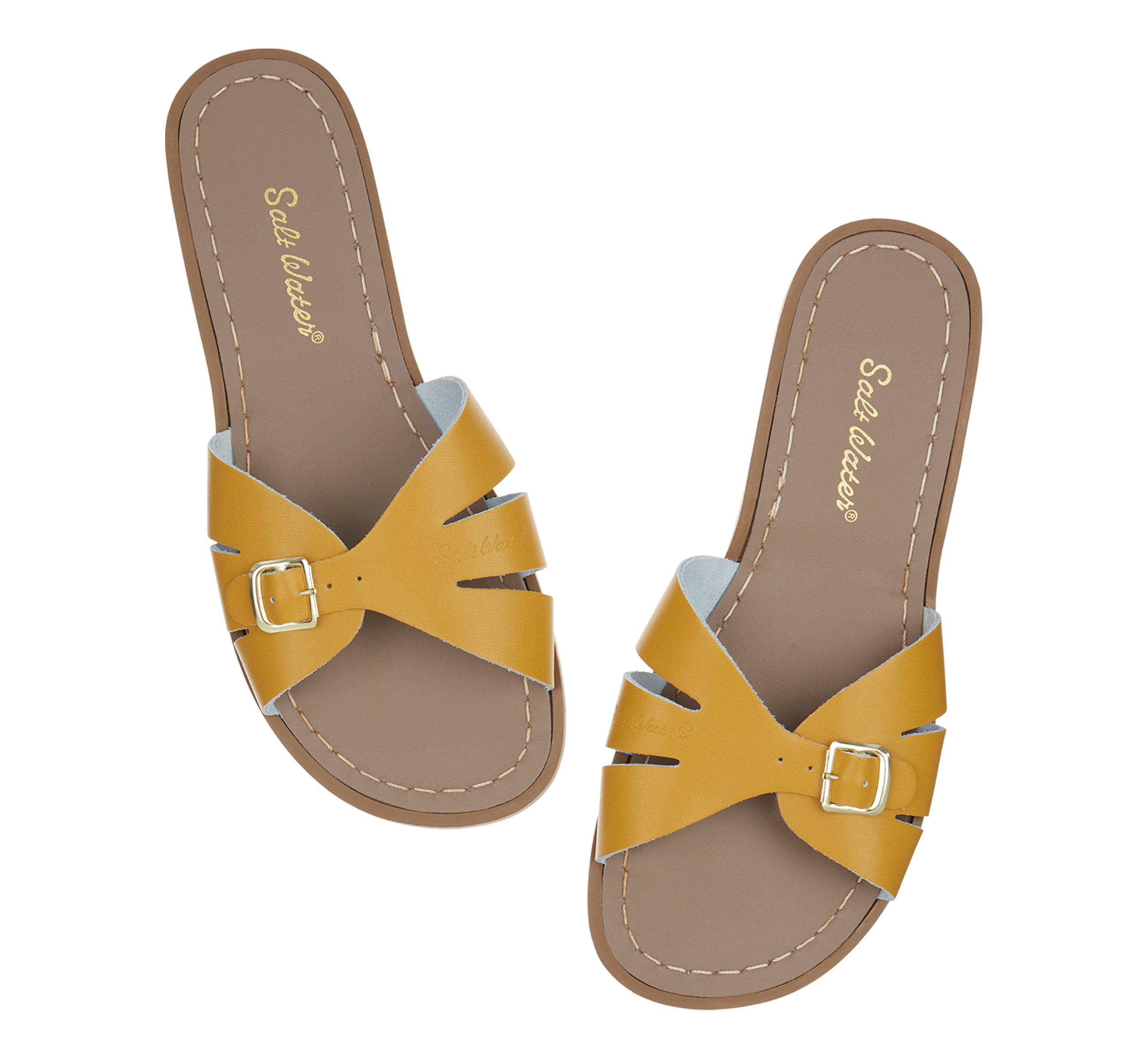Salt-Water Classic Slide sandali donna senape in cuoio