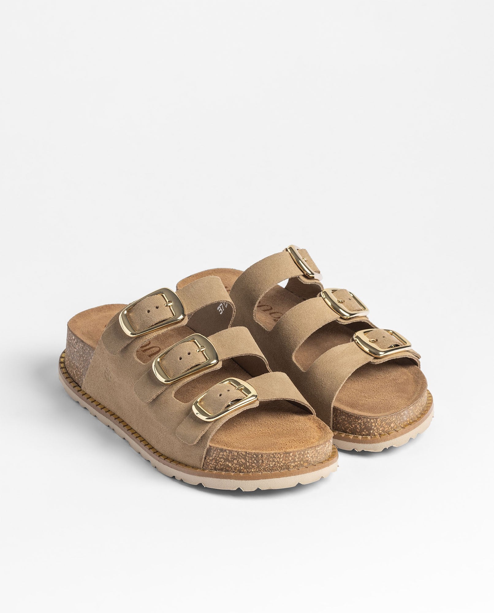 Yokono Ali-260 sandali con plateau marrone chiaro in pelle