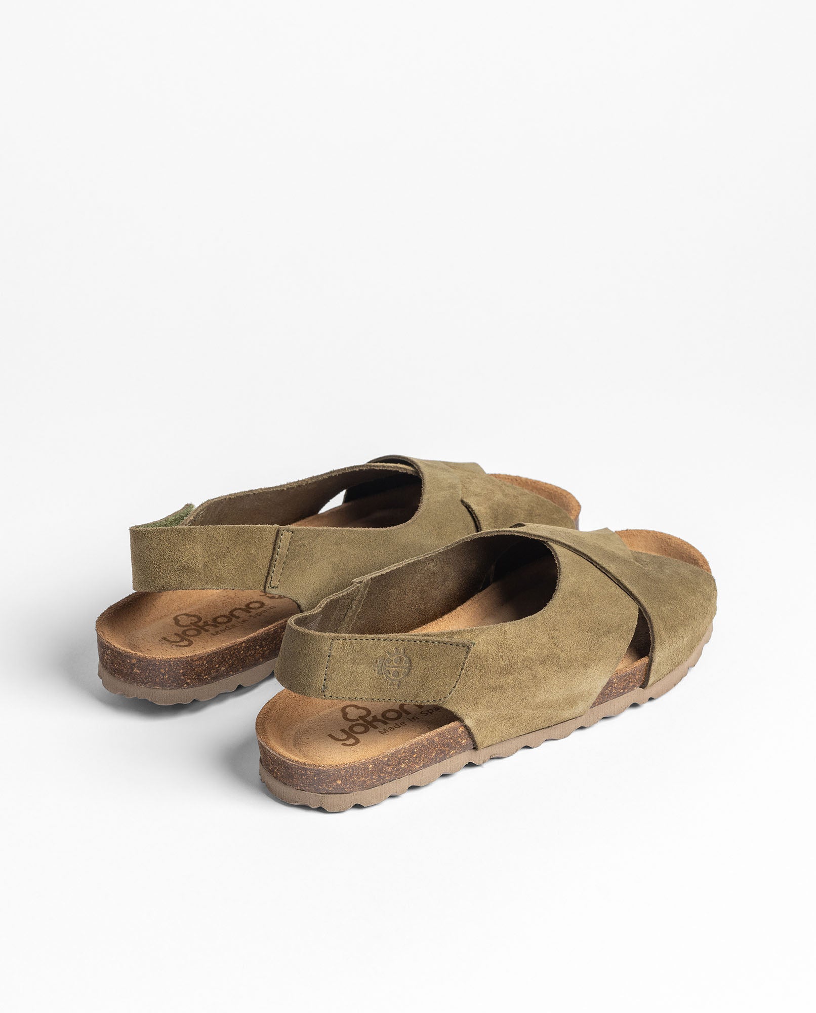 Yokono Villa-175 sandali donna verde in pelle con velcro