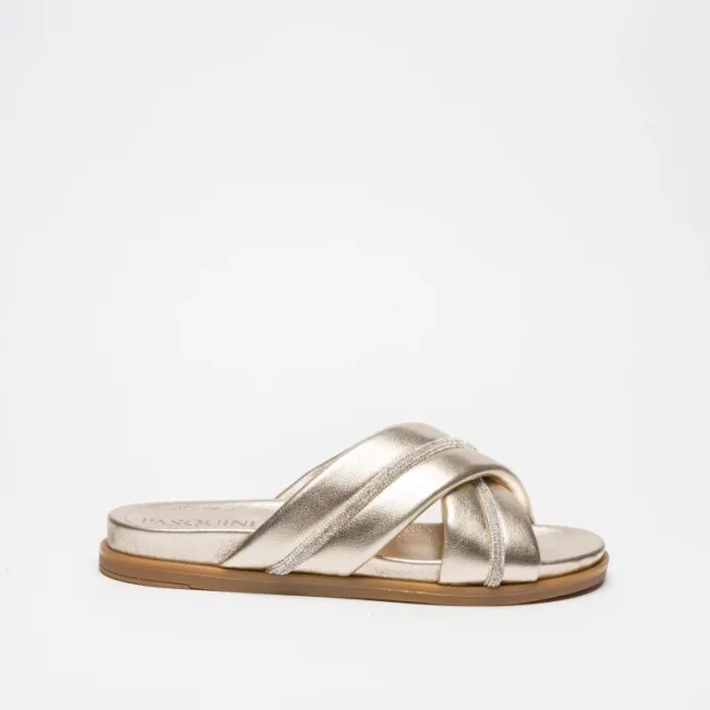 Pasquini City Chic Flexa ciabatta tortora con strass