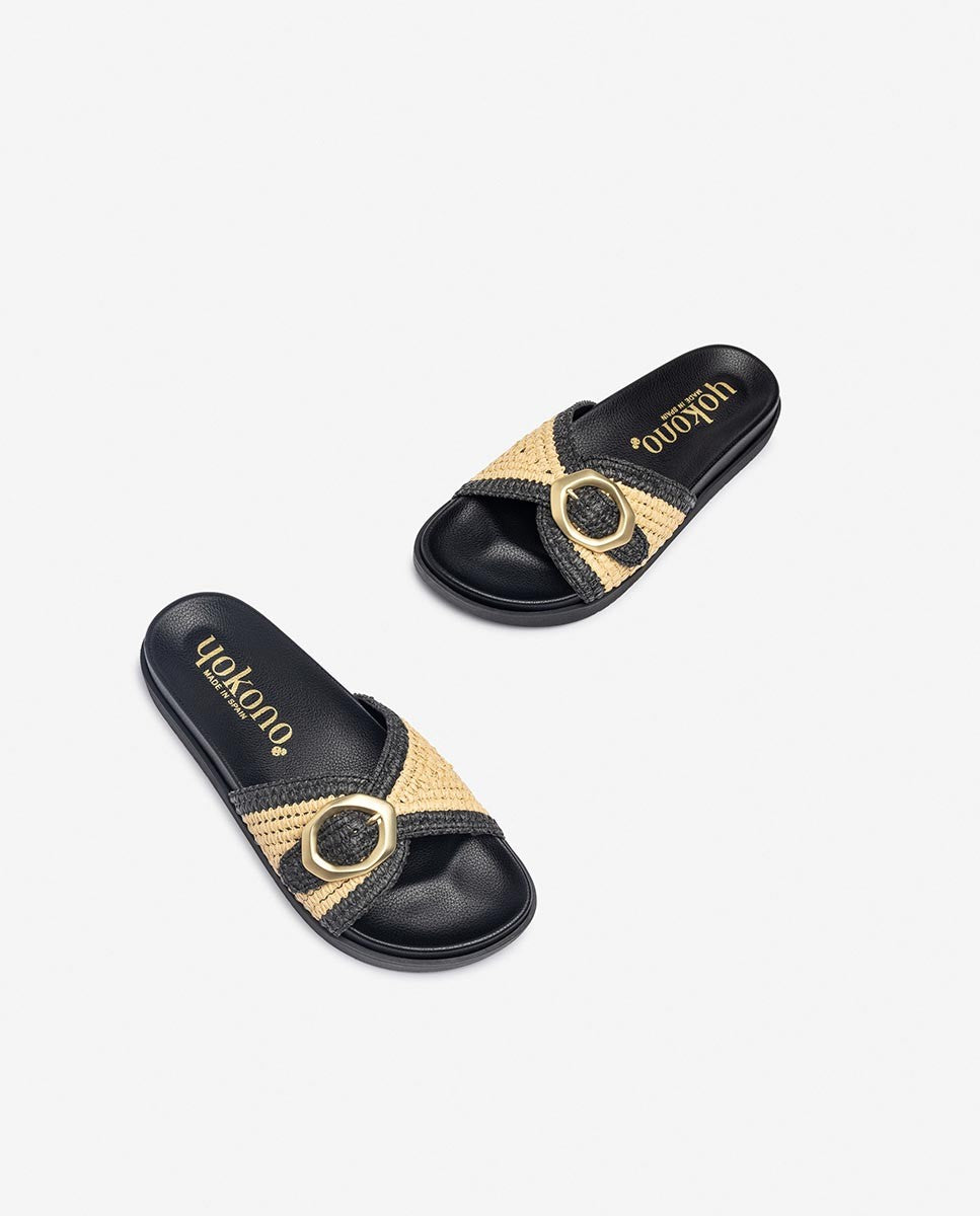 Yokono Morena MORENA-305 sandali bassi donna beige con fibbia