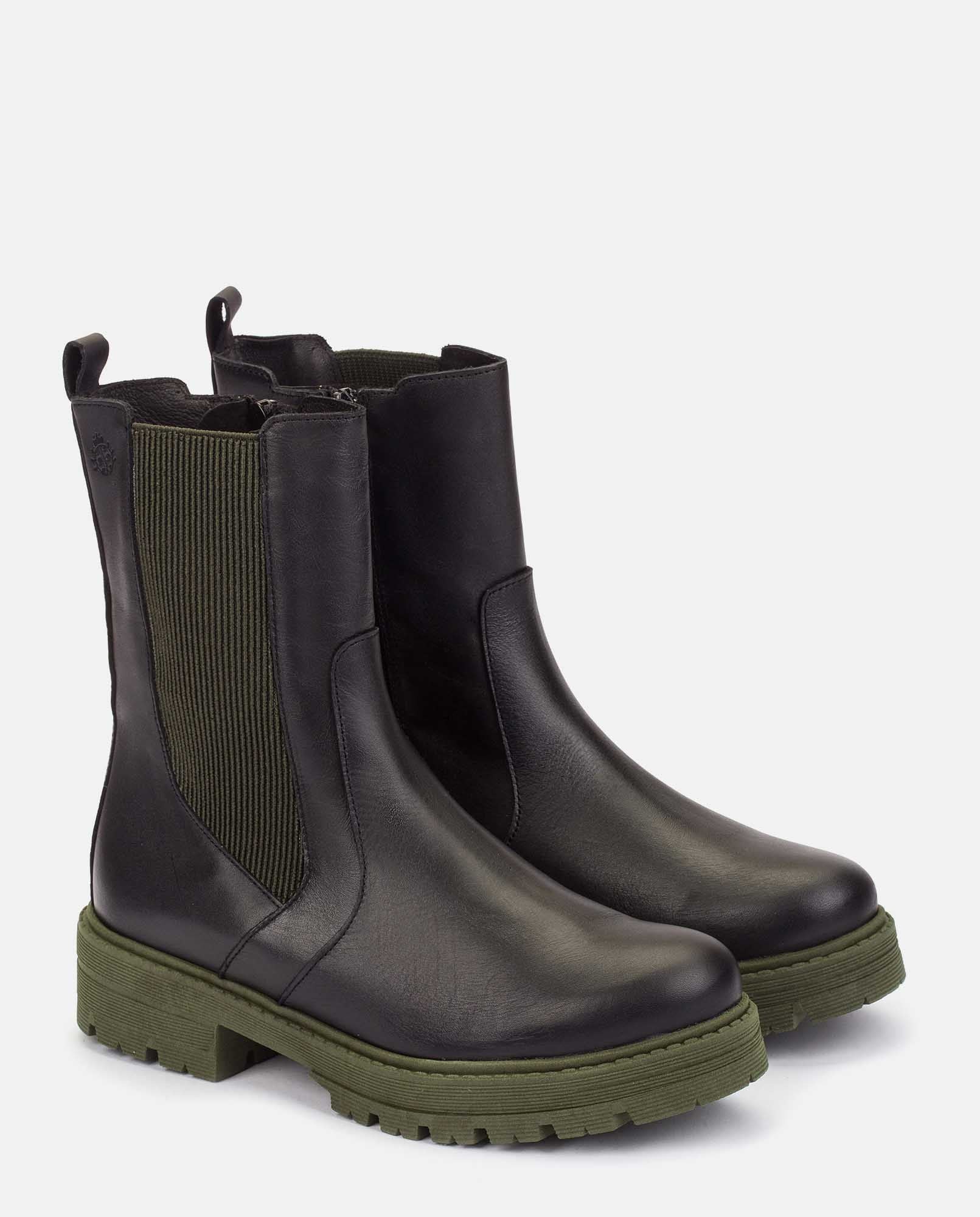 Yokono Berna 009 stivaletti donna nero pelle