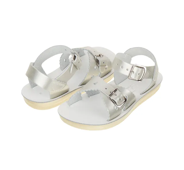 Salt-Water Sweetheart sandali bimba argento cuoio