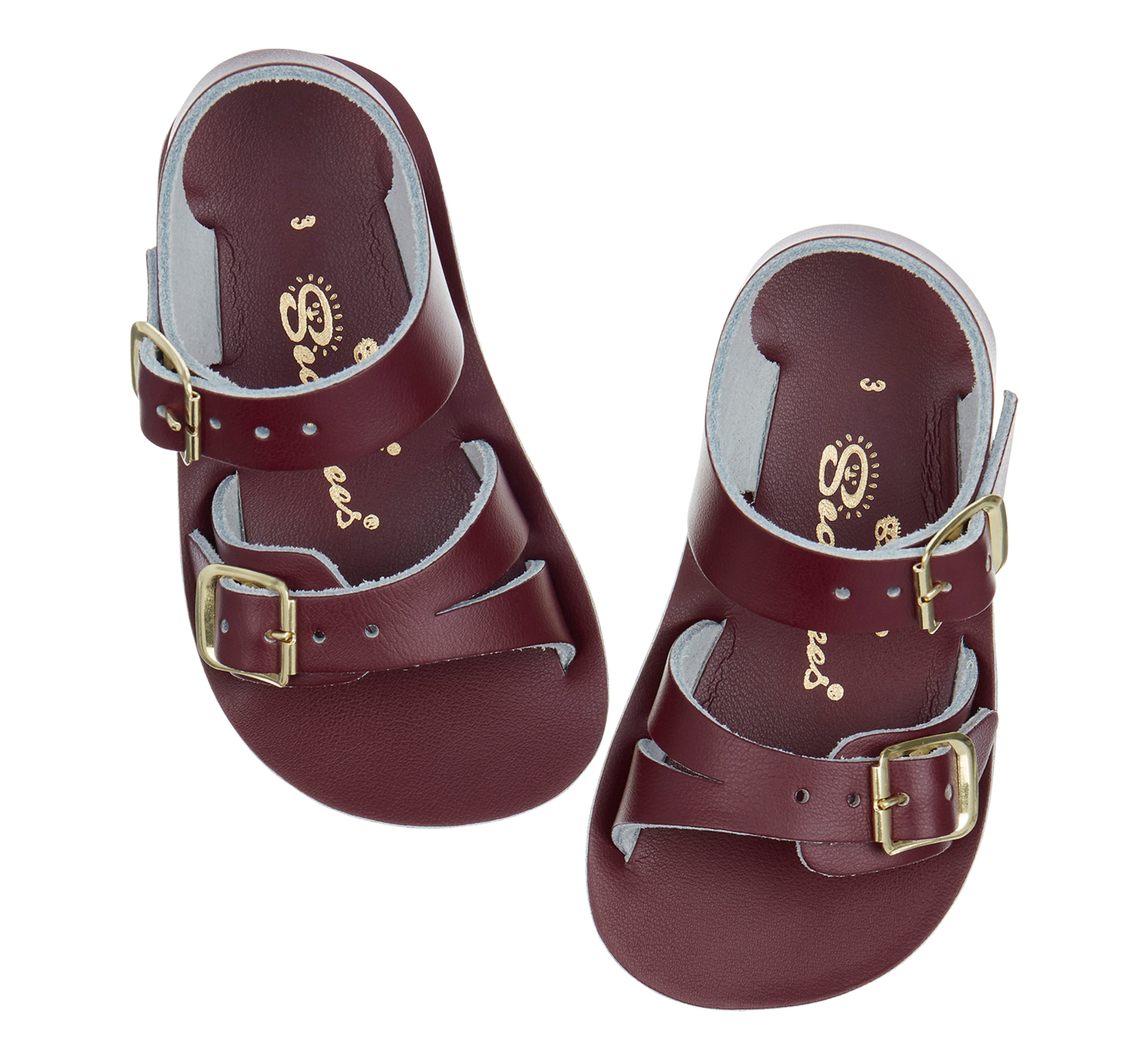 Salt-Water Seawee sandali bimbo Claret in cuoio