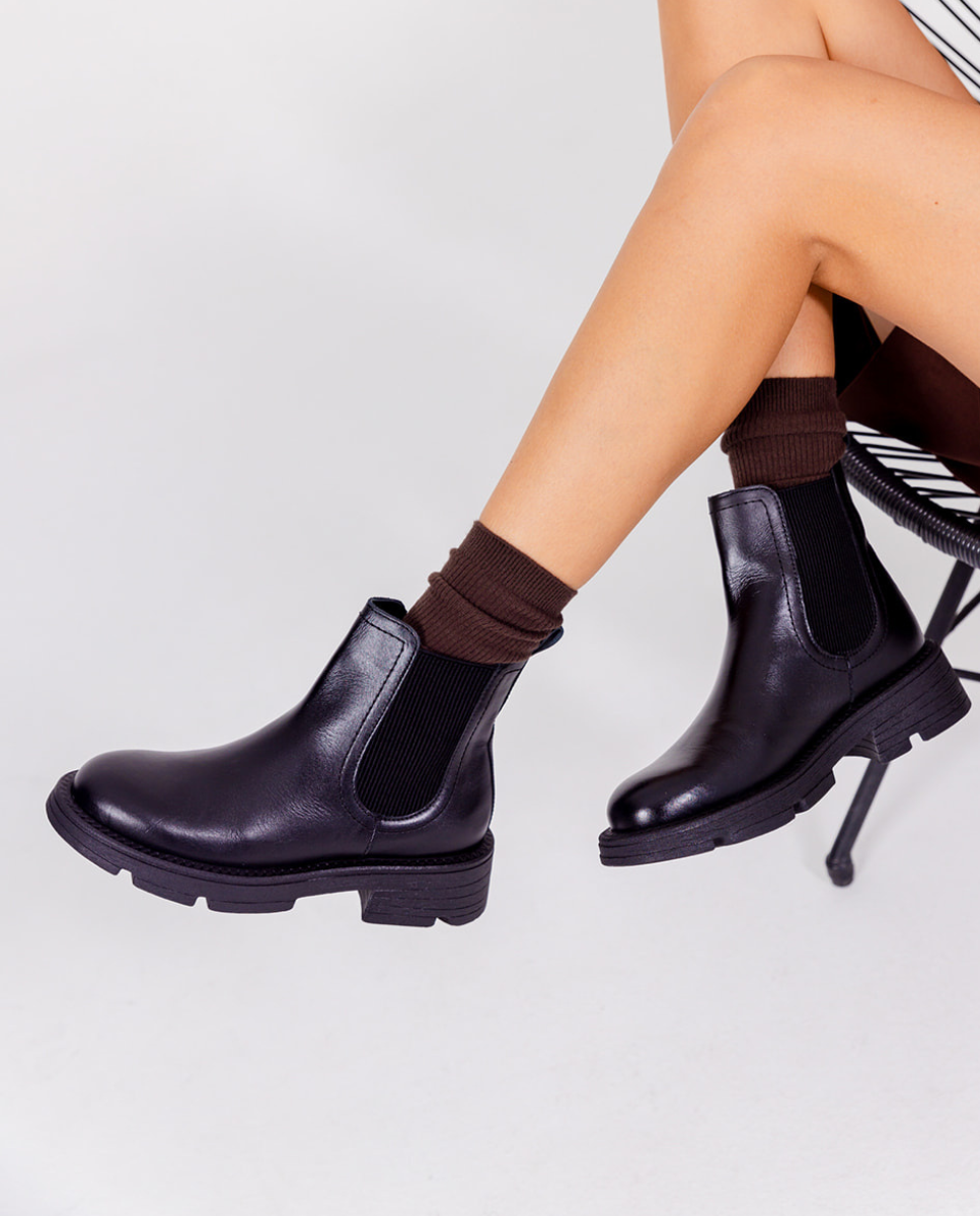 Yokono Elze 001 stivaletti donna nero cuoio