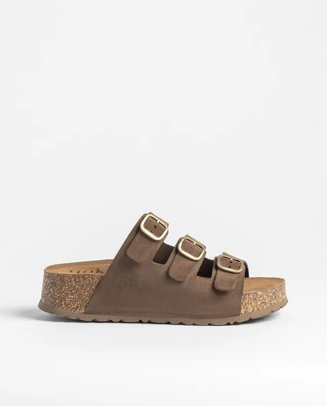 Yokono WIWI-263 sandali plateau marrone scuro pelle