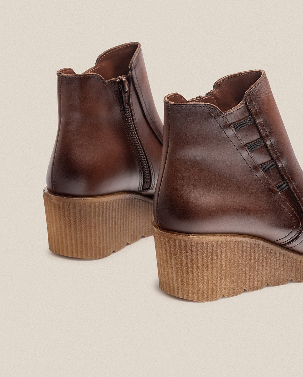 Yokono Madona 006 tronchetti donna marrone zeppa 6 cm