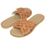 Salt-Water Retro Slide ciabatte donna tan in cuoio