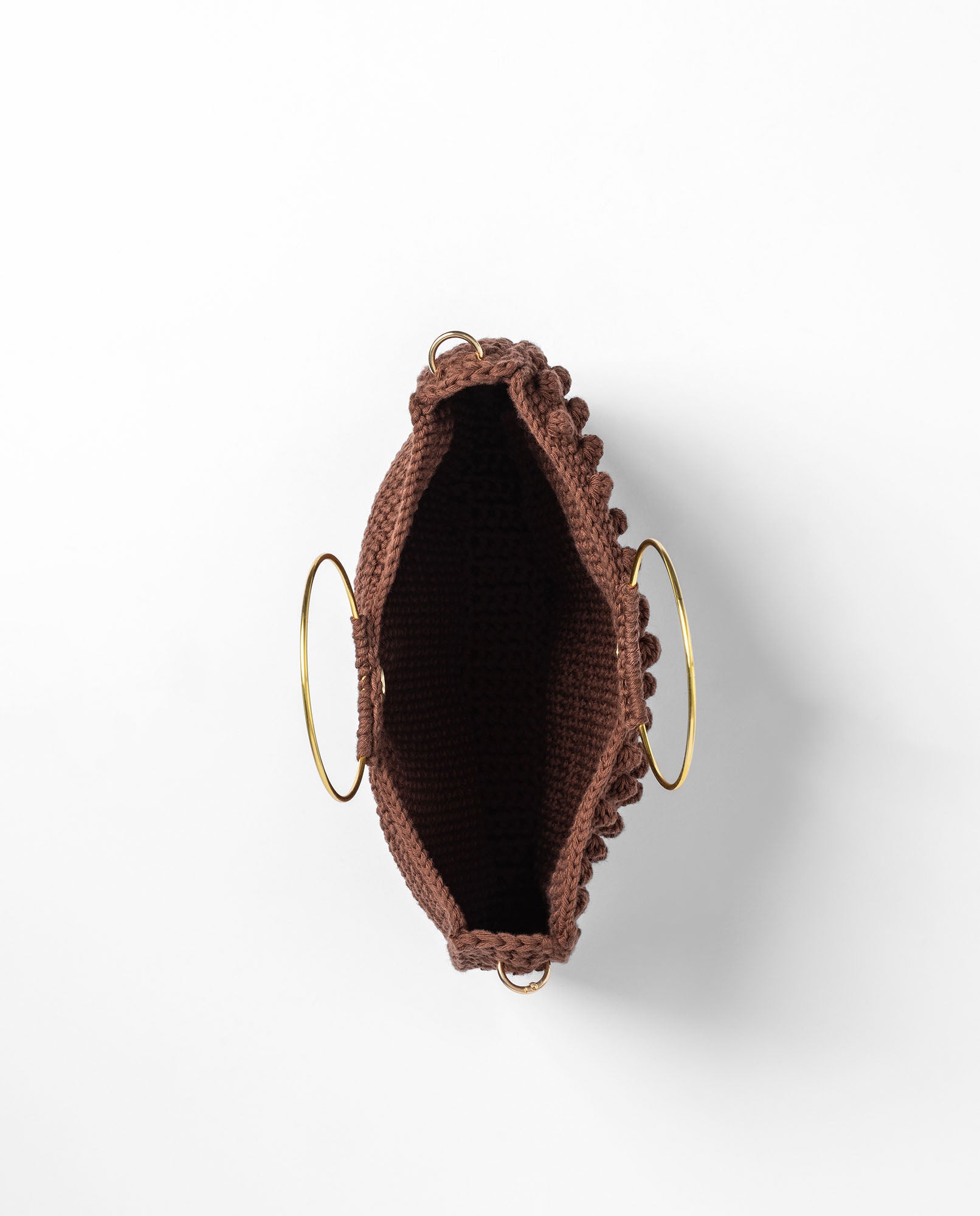 Yokono B-Victoria borsa marrone crochet mano
