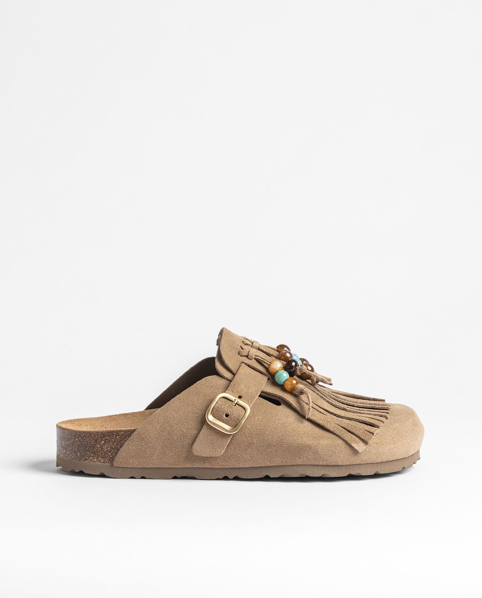 Yokono Zueco 261 zoccoli donna beige in camoscio