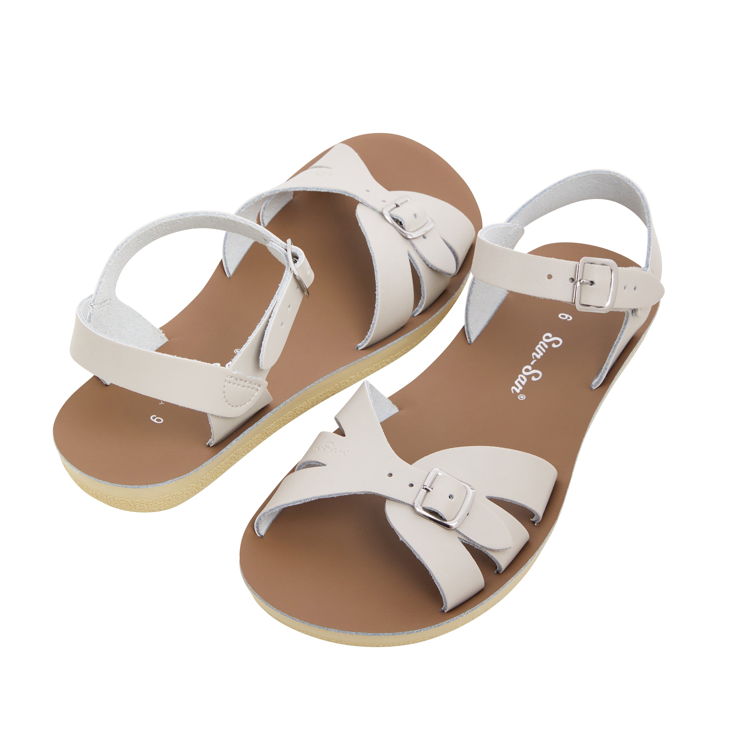Salt-Water Boardwalk sandali donna Stone in cuoio