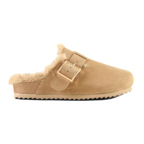 Colors of California Suede Furry Bio Closed Toe sabot cammello 40 EU peloso