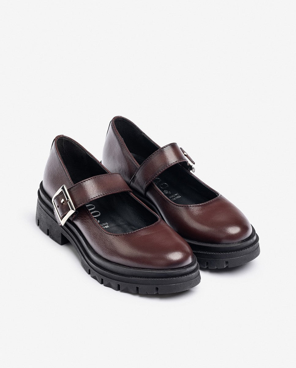 Yokono Cham 006 scarpe donna bordeaux pelle fibbia
