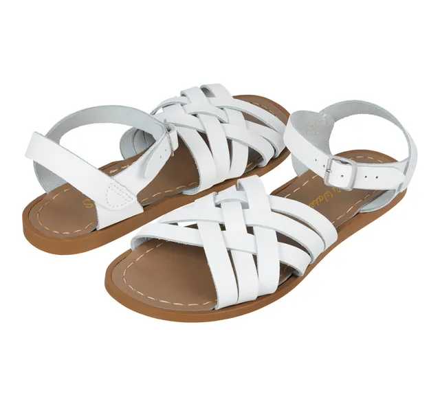 Salt-Water Retro White sandali donna in cuoio bianco