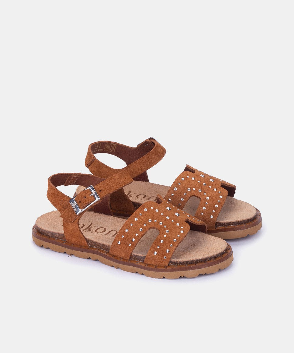 Yokono Lusbo 228 sandali bambina marroni in pelle