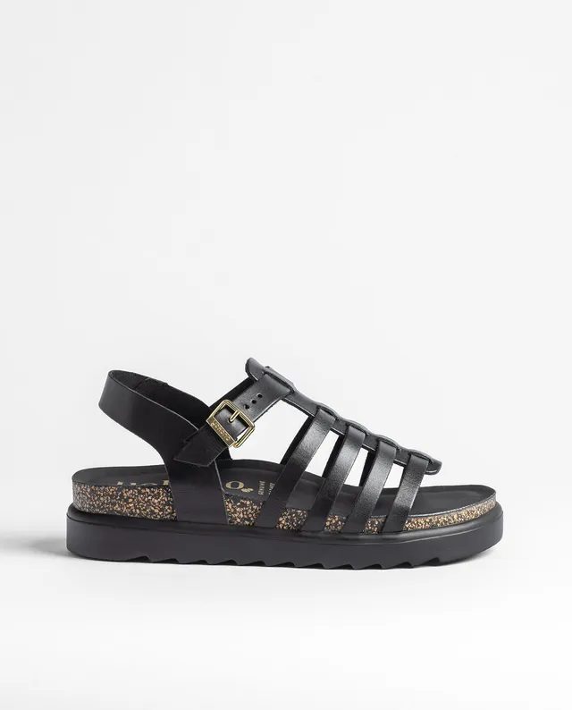 Yokono Tunez-107 sandali bassi donna nero in pelle