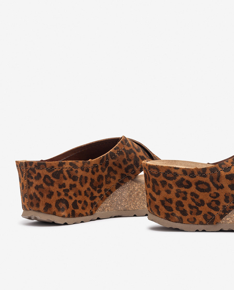 Yokono Bari-257 sandali zeppa leopardo