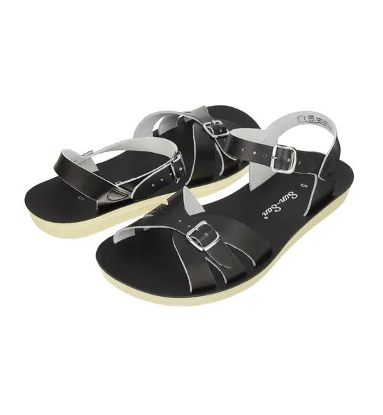 Salt-Water Boardwalk sandali donna neri in cuoio