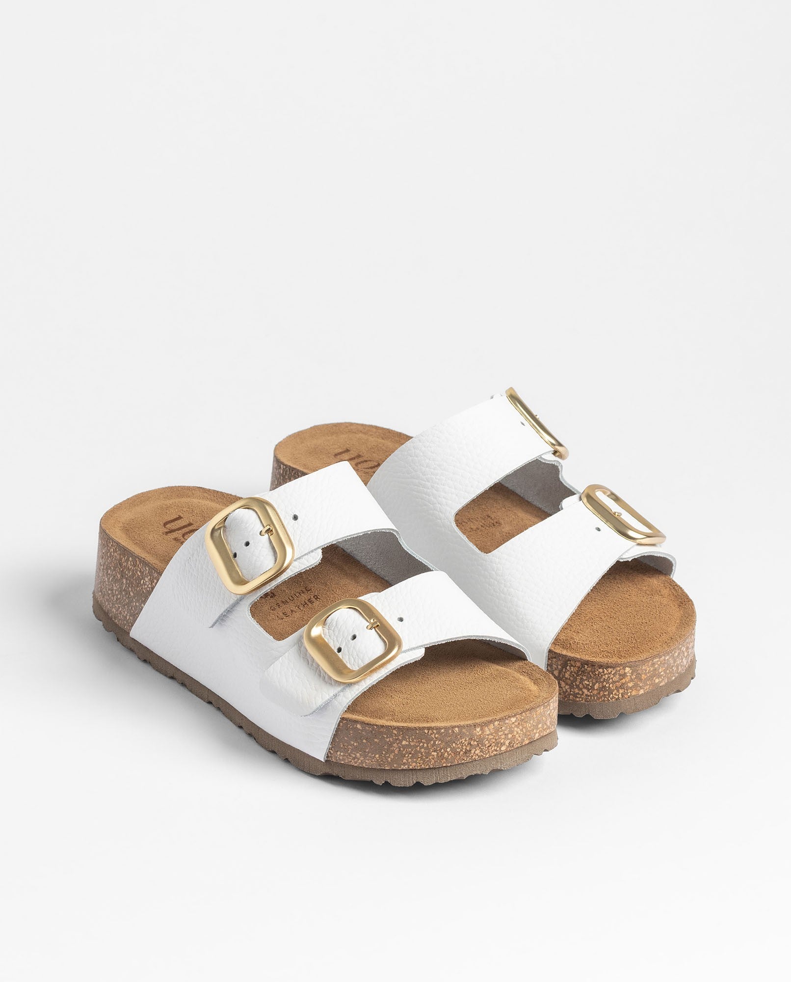 Yokono Wiwi-003 sandali plateau donna bianchi in pelle