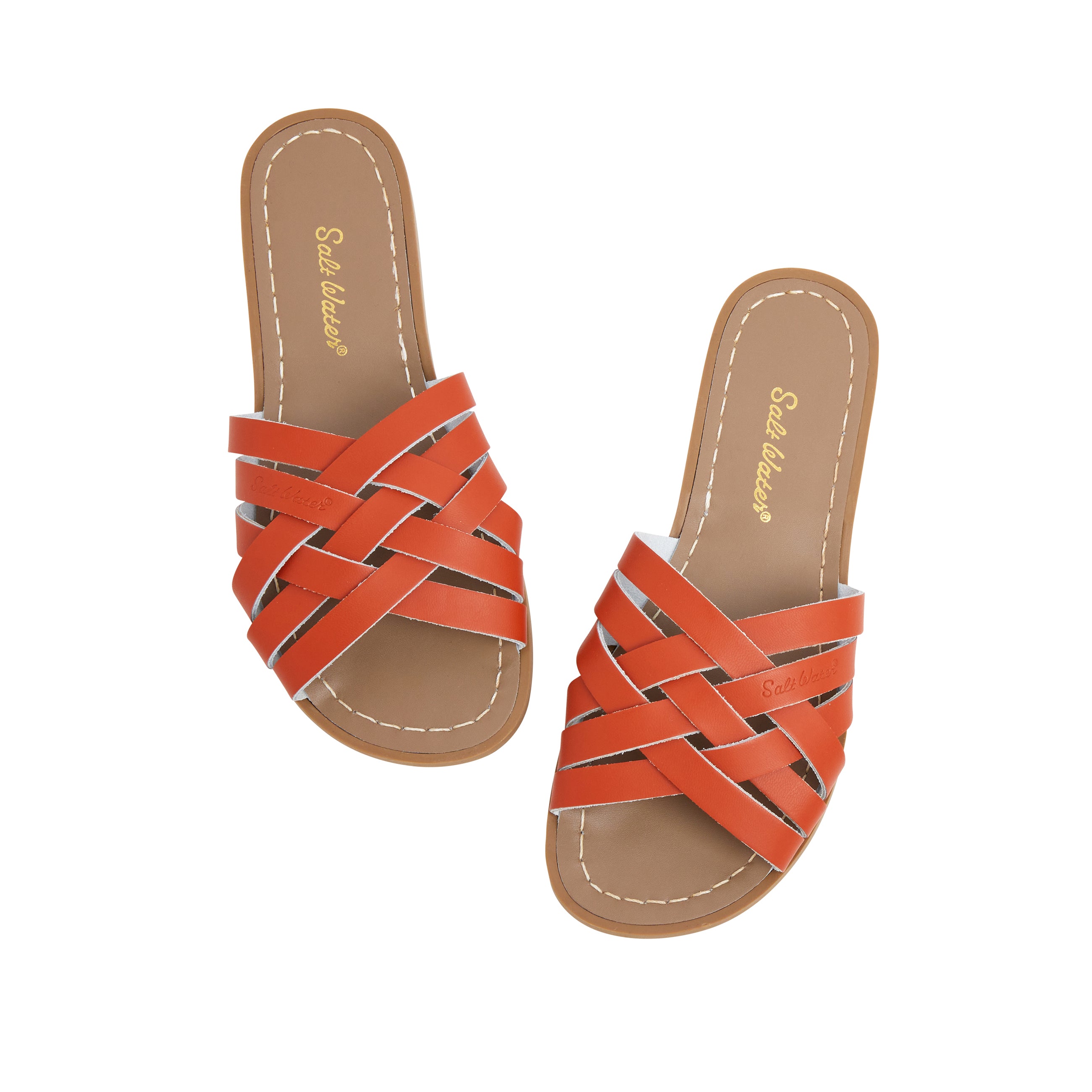 Salt-Water Retro Slide ciabatte donna paprika in cuoio