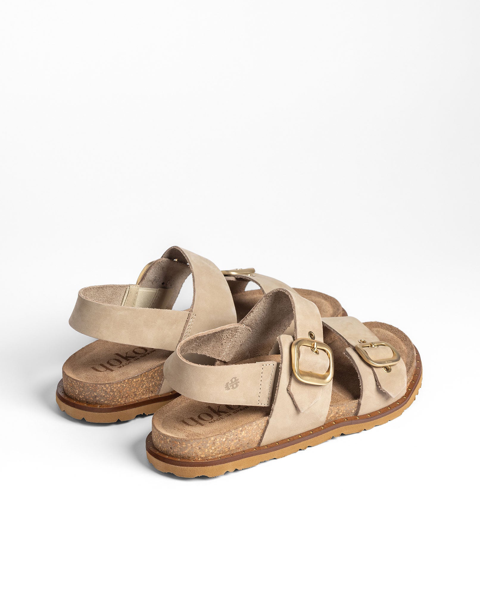 Yokono Bolus-252 sandali bassi donna beige in cuoio