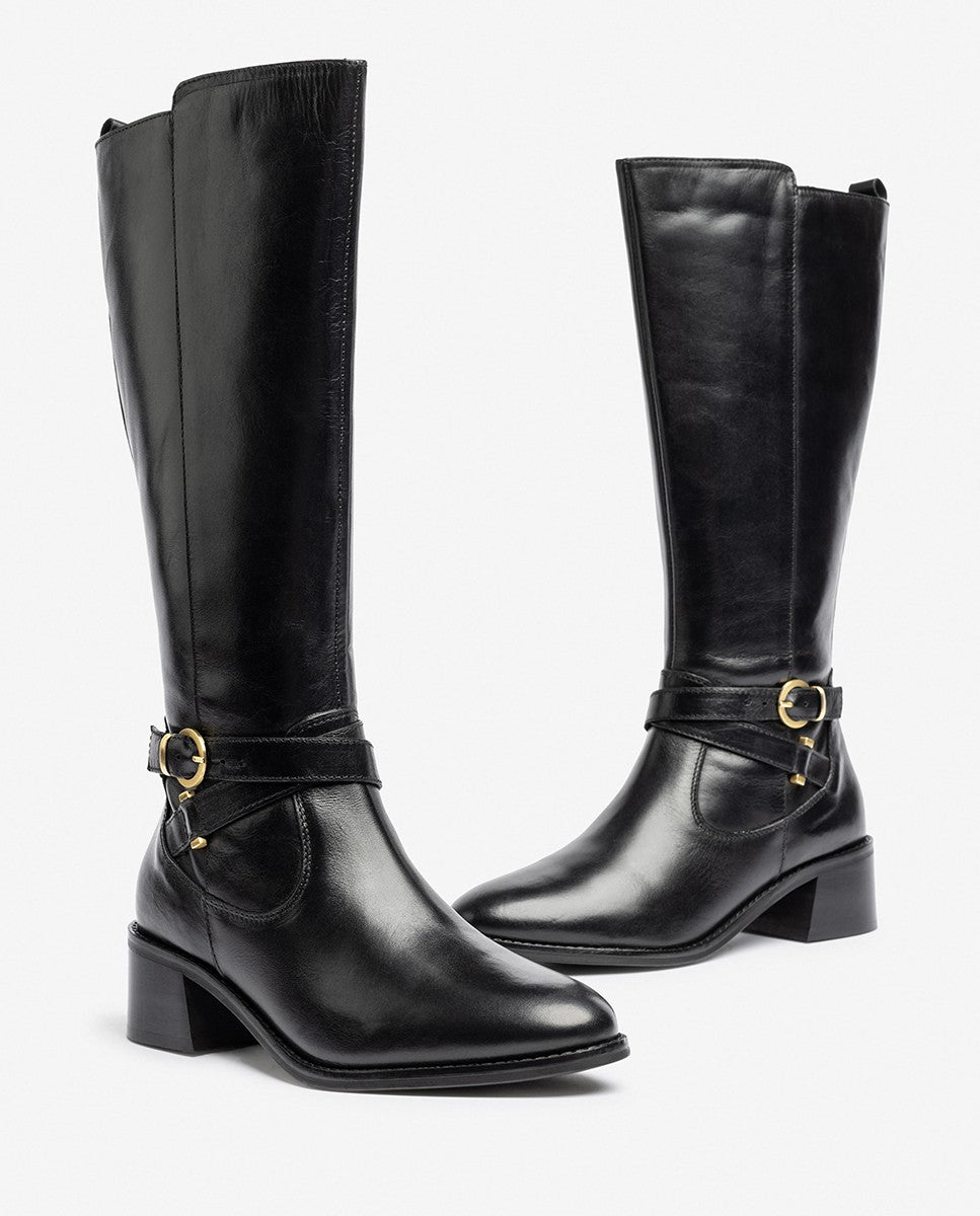 Yokono LOP-406 stivali donna neri tacco 4 cm