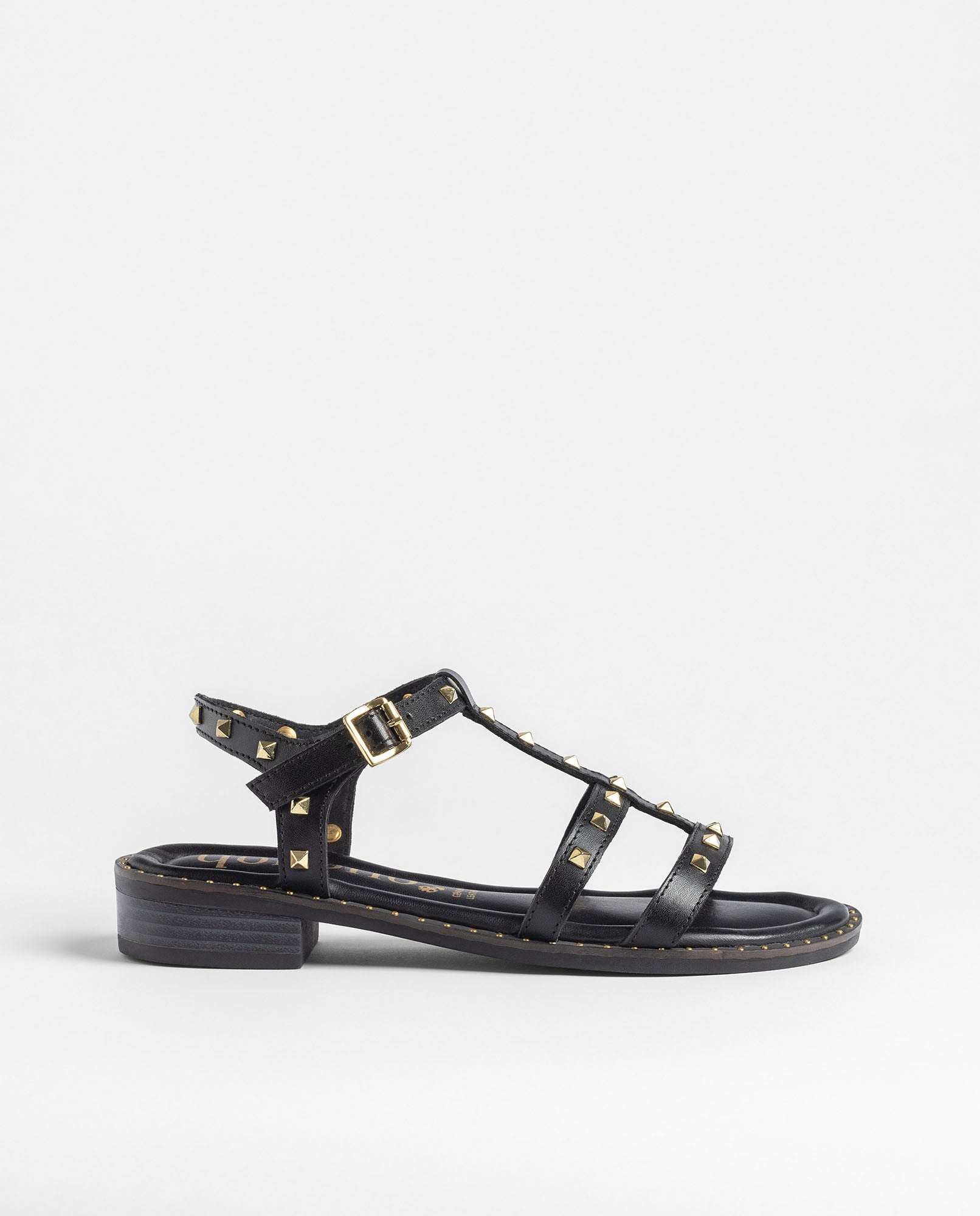 Yokono Dud 503 sandali con tacco donna nero in cuoio