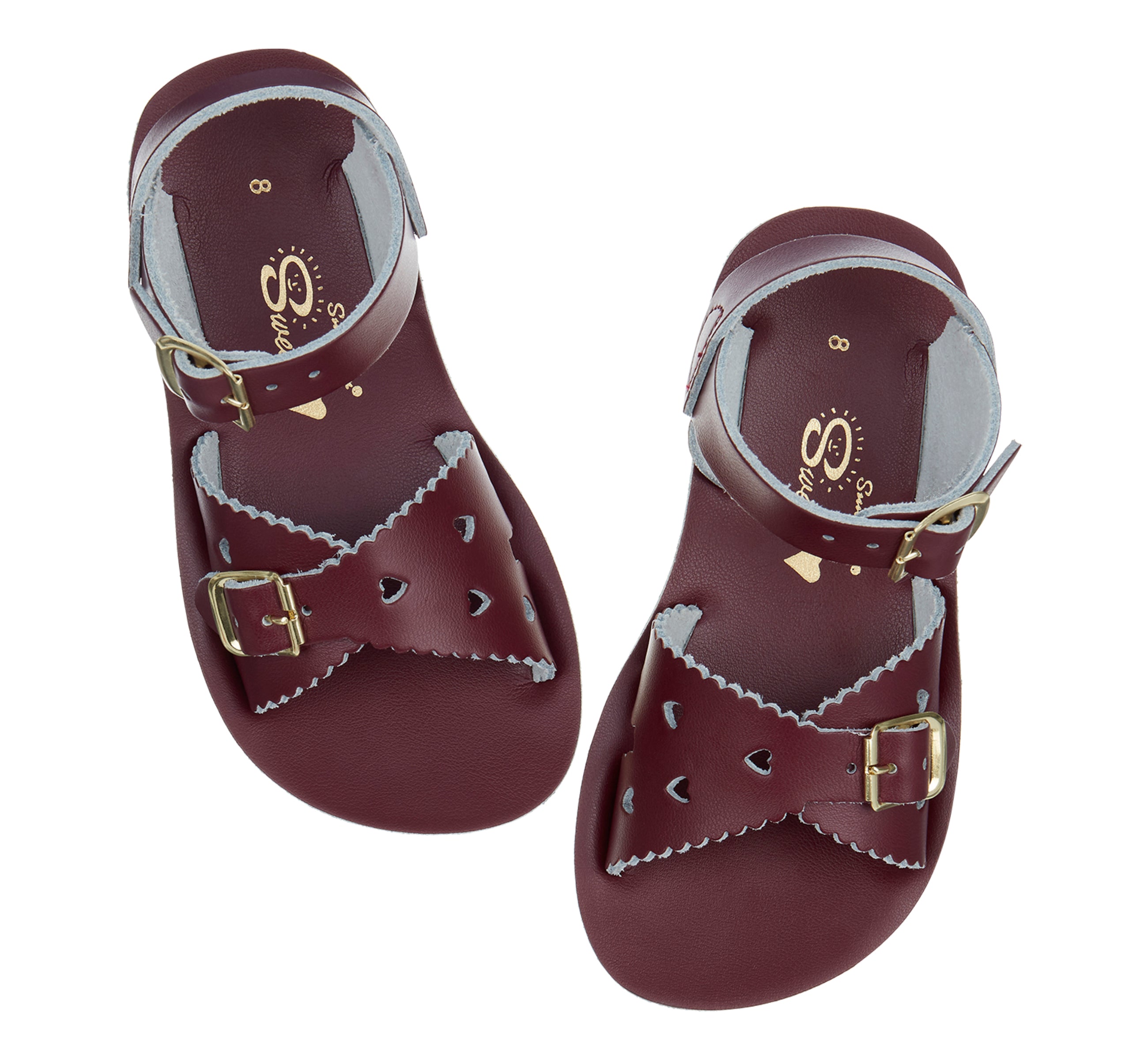 Salt-Water Sweetheart sandali bambina bordeaux in cuoio