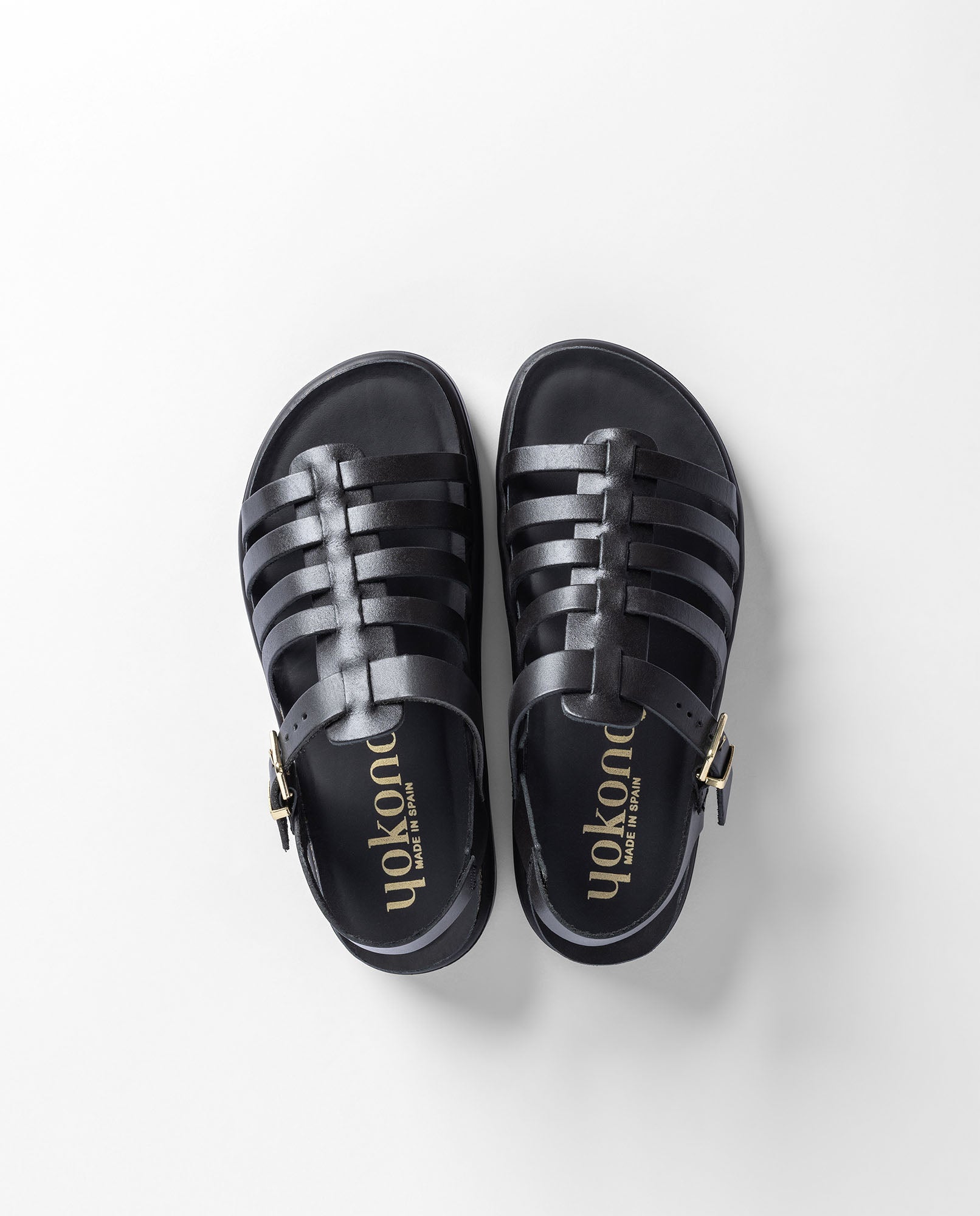 Yokono Tunez-107 sandali bassi donna nero in pelle