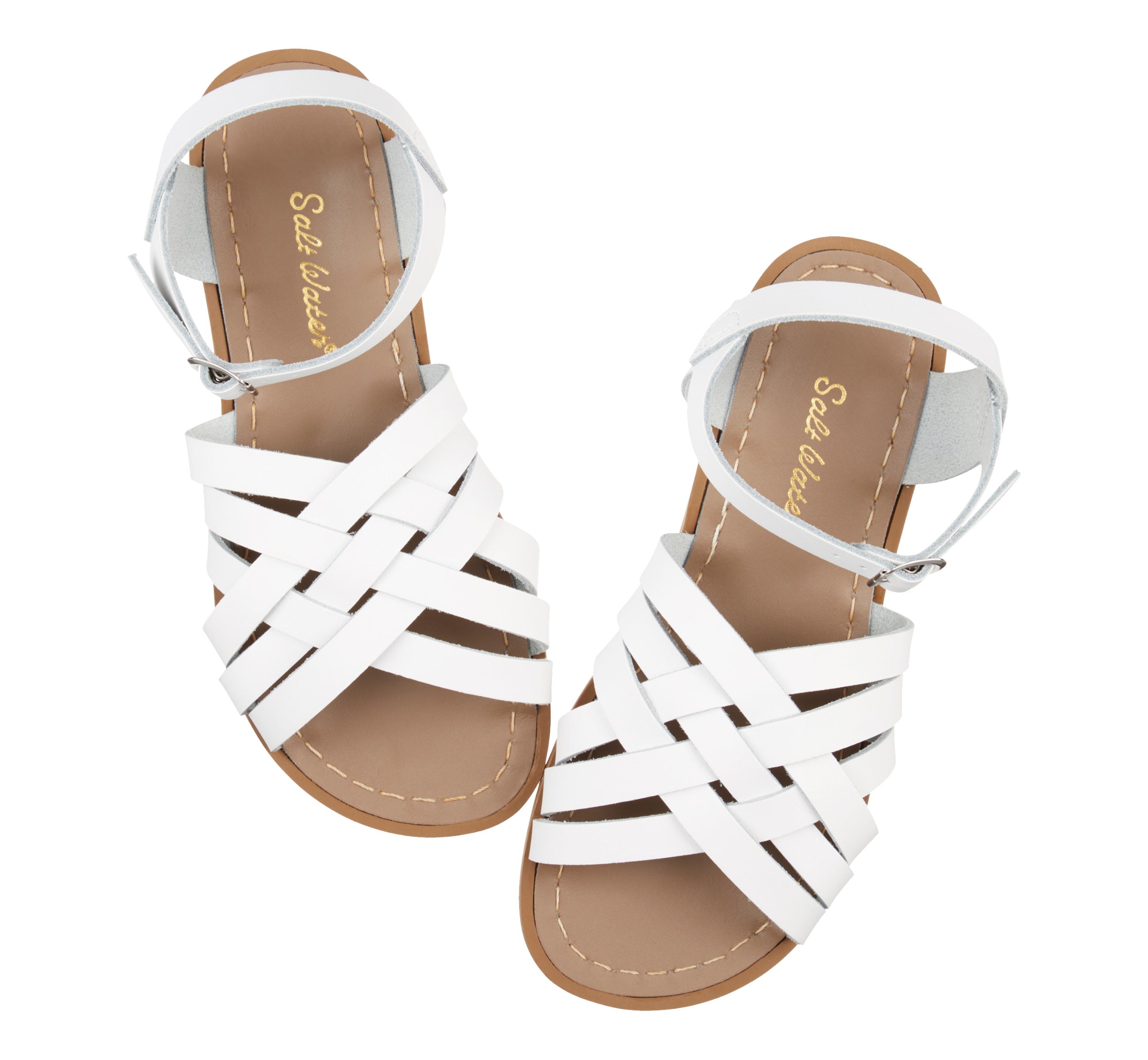 Salt-Water Retro White sandali donna in cuoio bianco