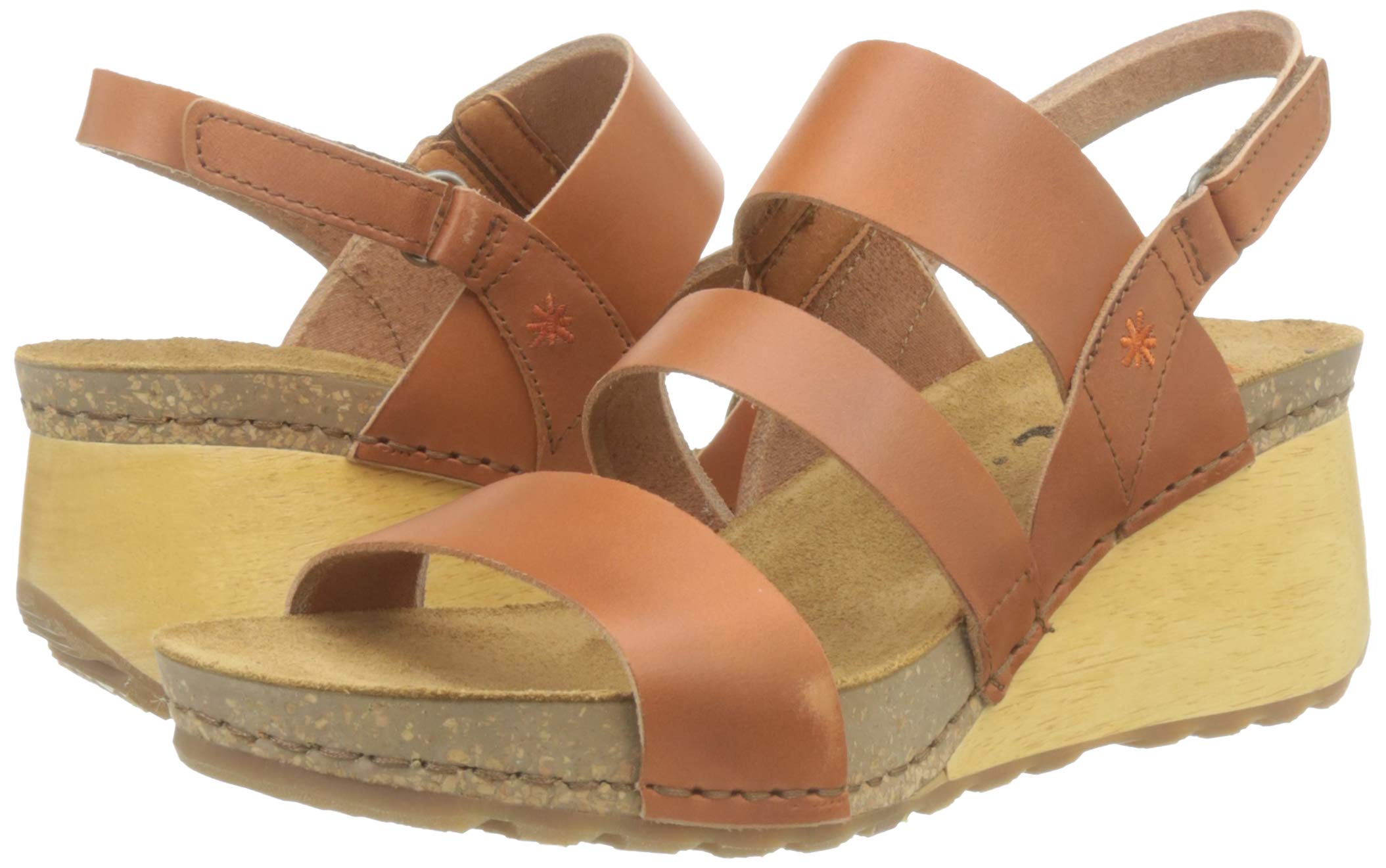 ART Borne sandali donna punta aperta EU 38 zeppa legno