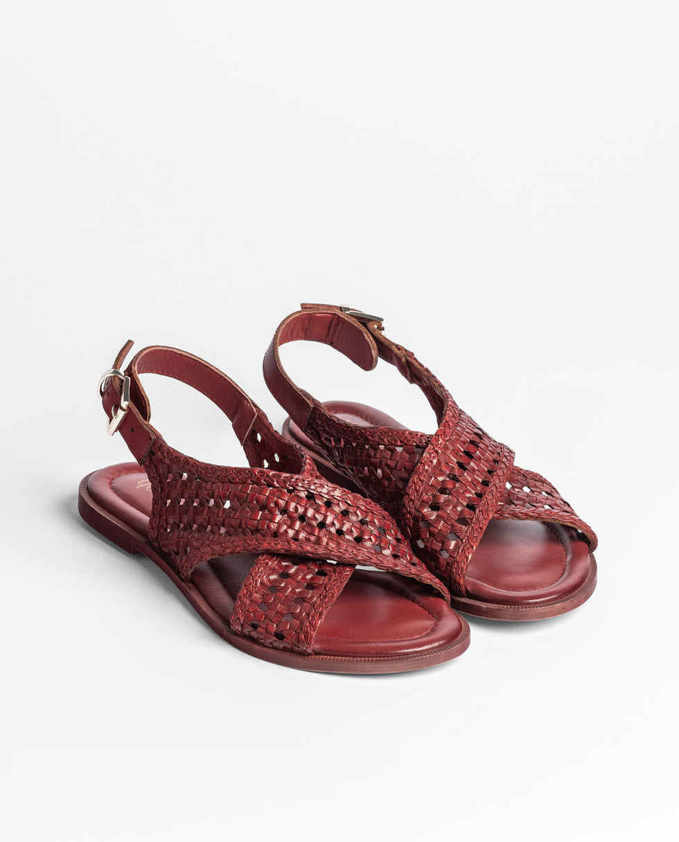 Yokono CRES-252 sandali bassi bordeaux in pelle