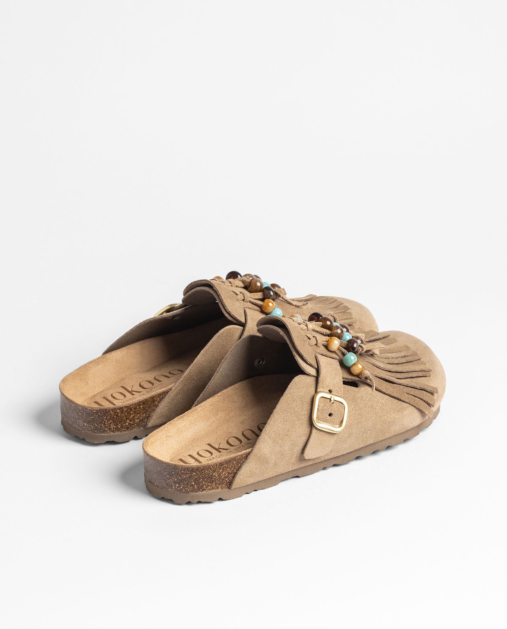Yokono Zueco 261 zoccoli donna beige in camoscio