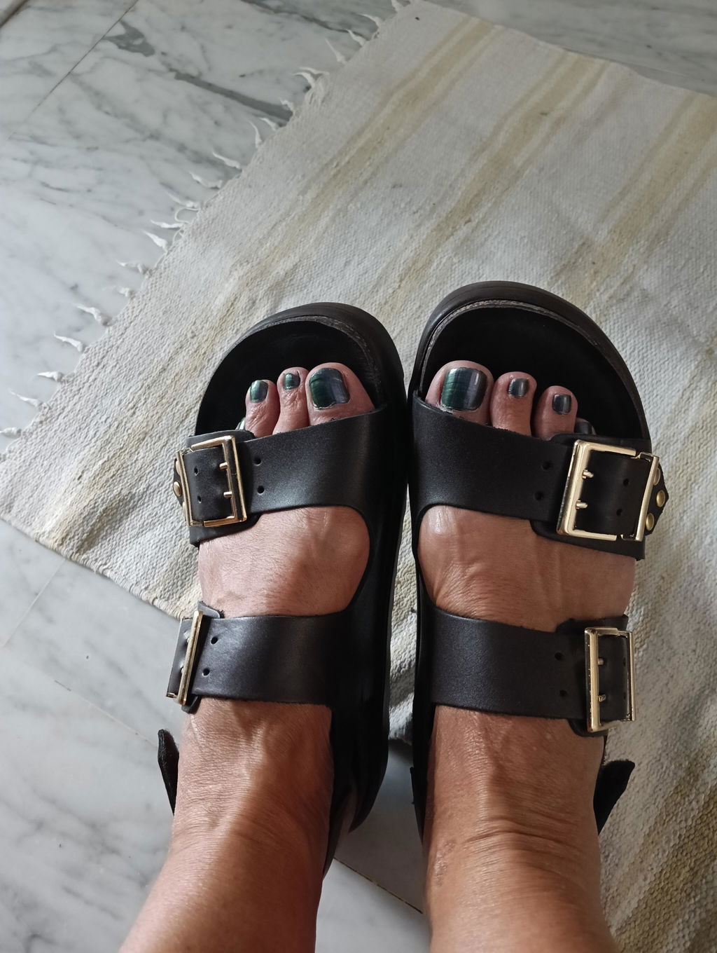 Yokono Tunez 261 sandali plateau marrone scuro pelle