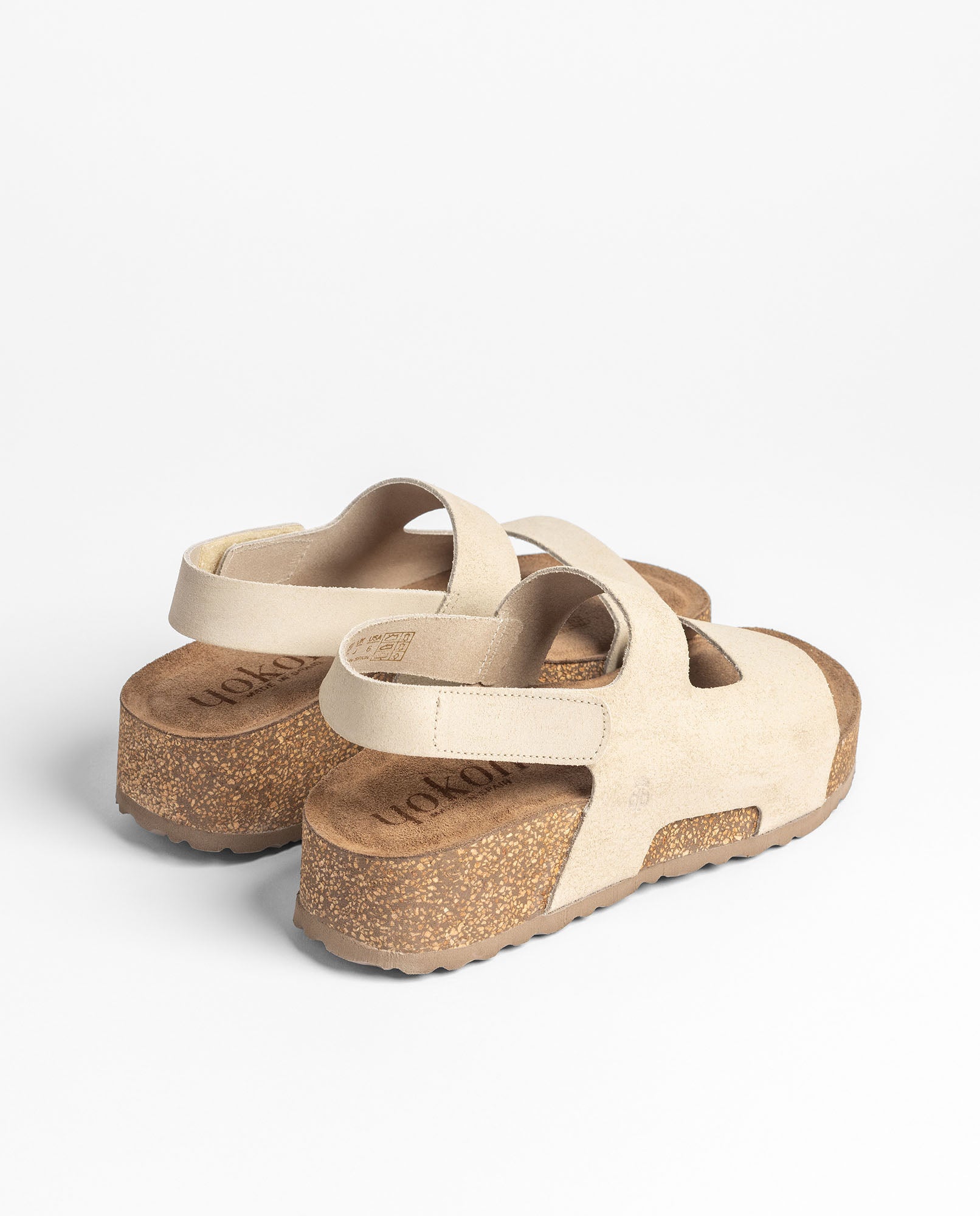 Yokono Wiwi-261 sandali plateau beige in cuoio