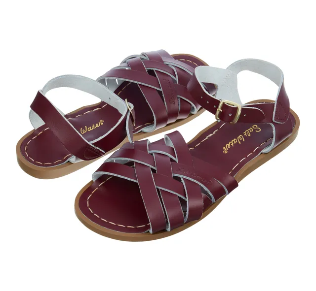 Salt-Water Retro Claret sandali donna in cuoio
