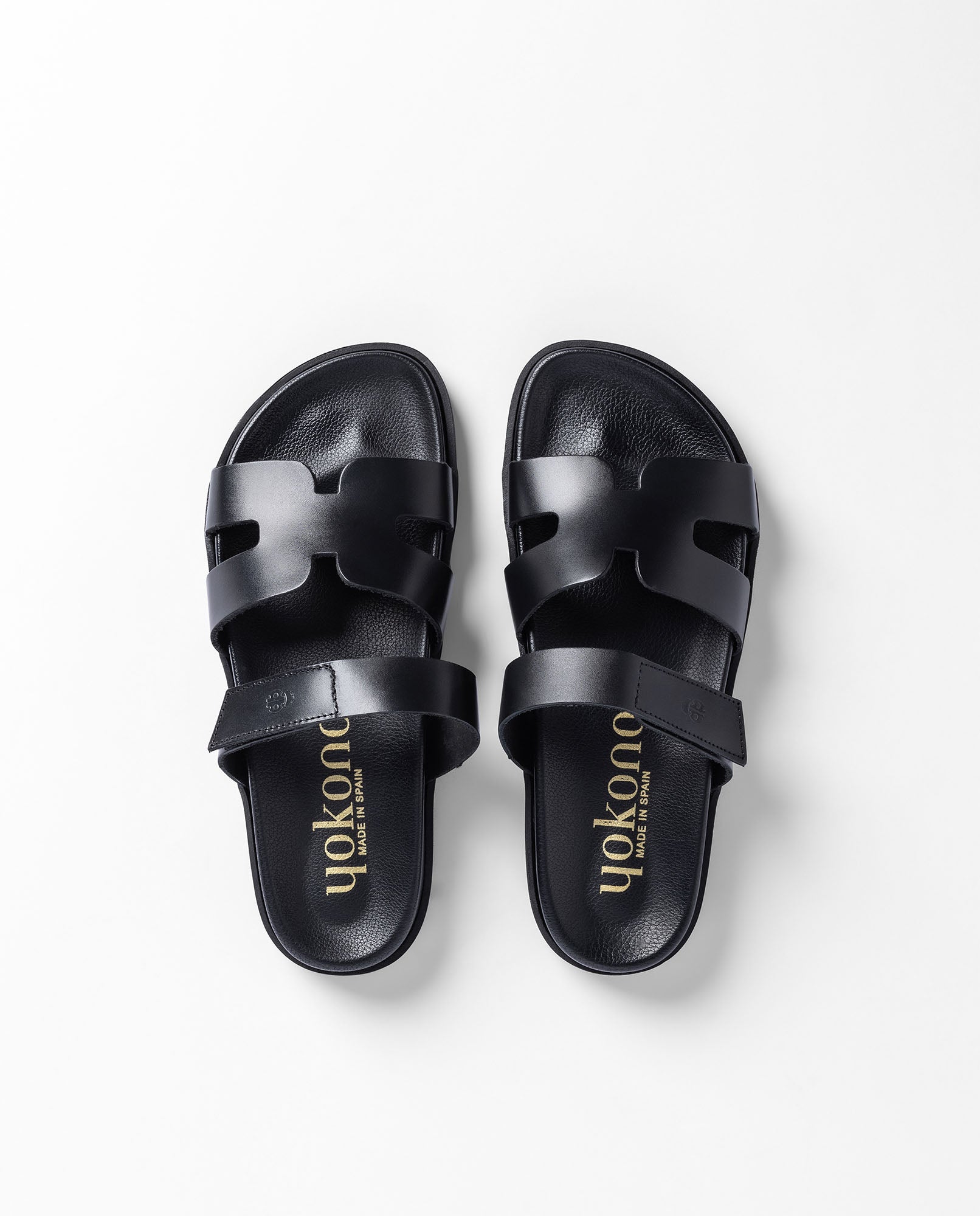 Yokono Morena-125 sandali bassi nero in pelle