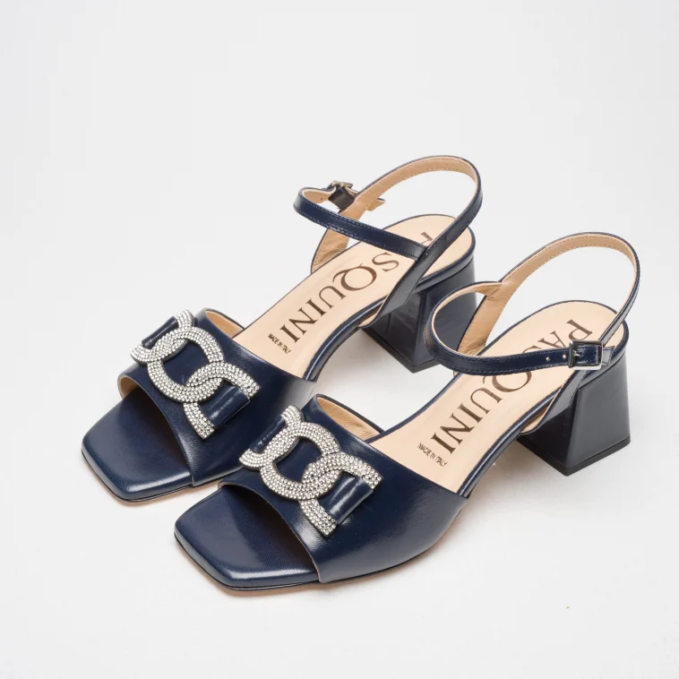 Pasquini Nina sandalo blu tacco 6 cm strass
