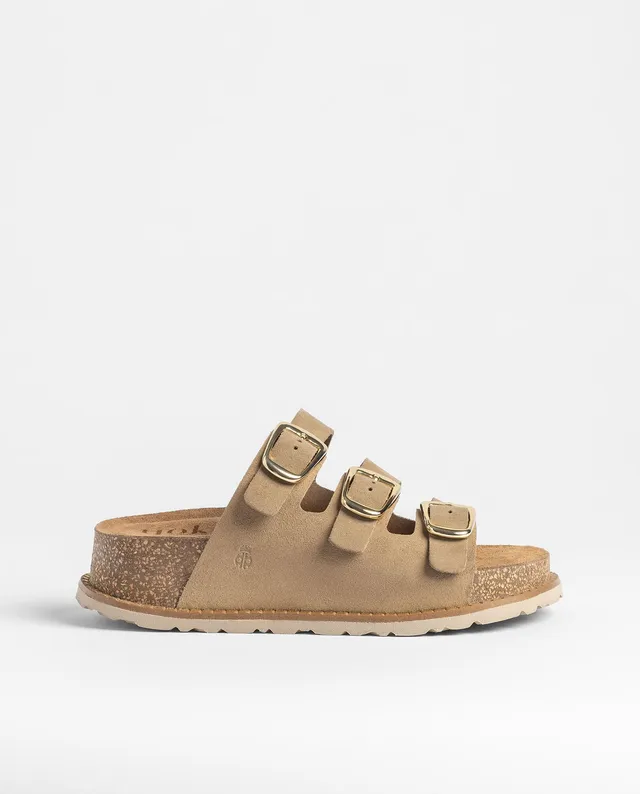 Yokono Ali-260 sandali con plateau marrone chiaro in pelle