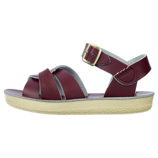 Salt-Water Swimmer bordeaux sandali bimba in cuoio