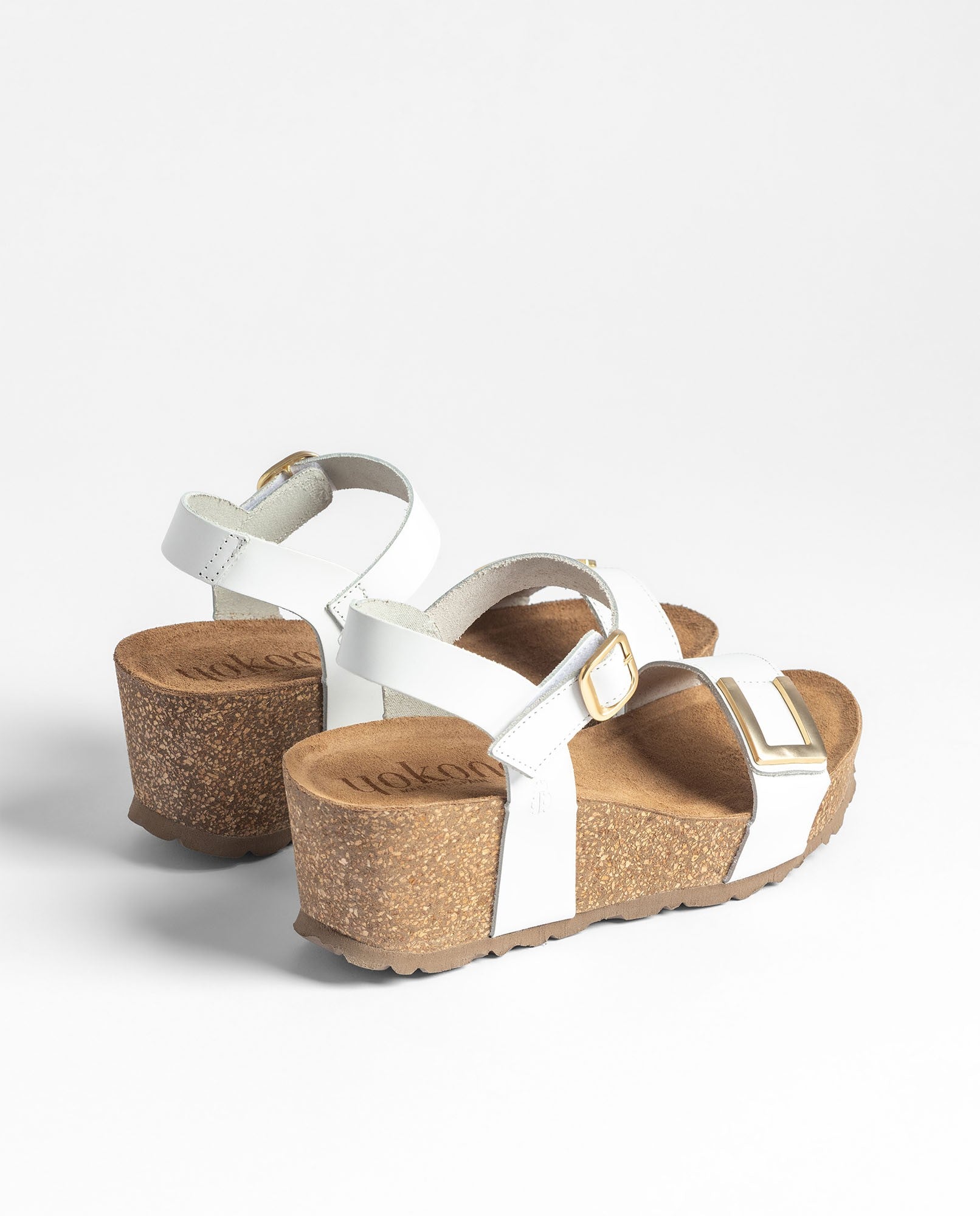 Yokono BARI-262 sandali con zeppa donna bianco sughero